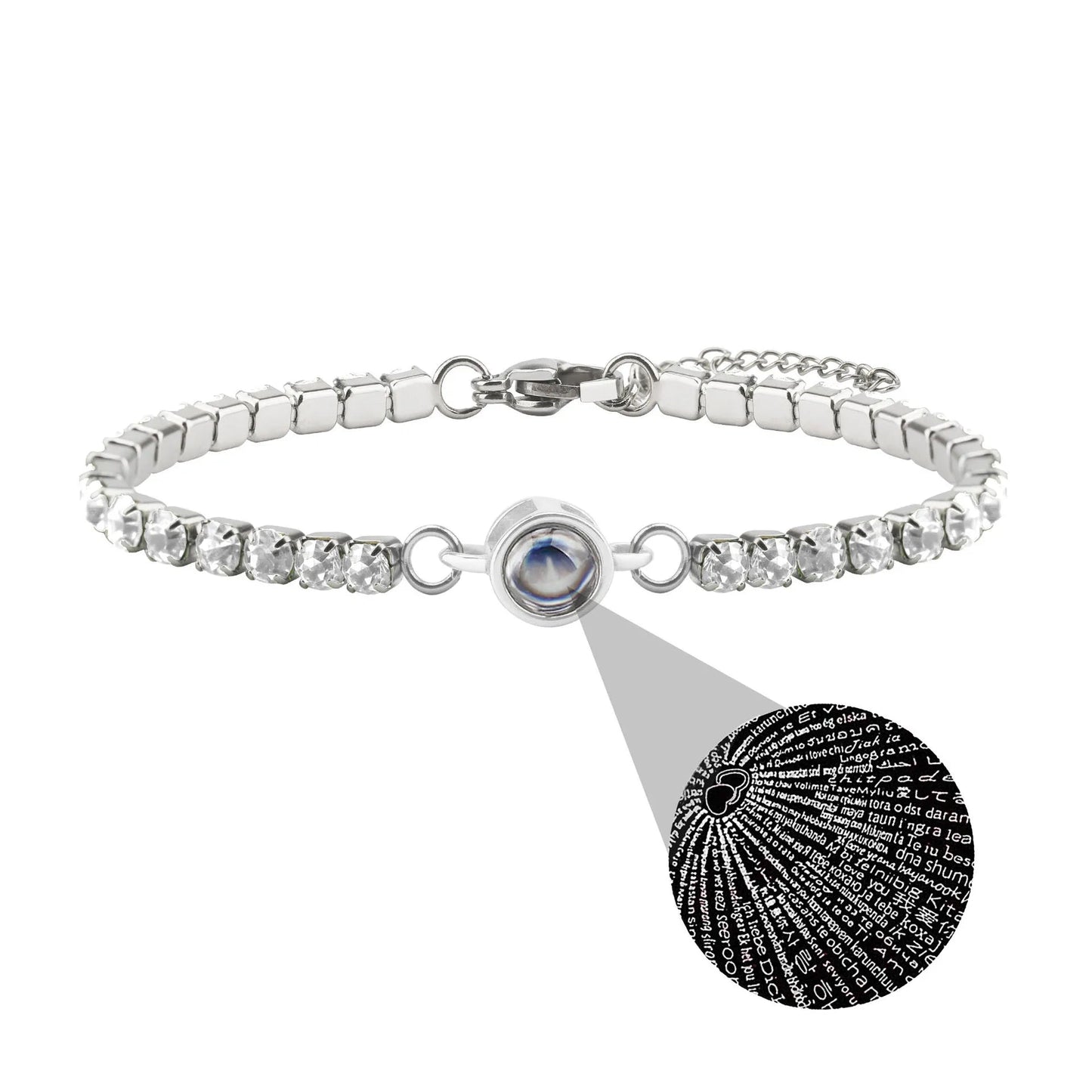 Bracelet Photo Personnalisé Homme En Acier Titane - Bijoux De Lune