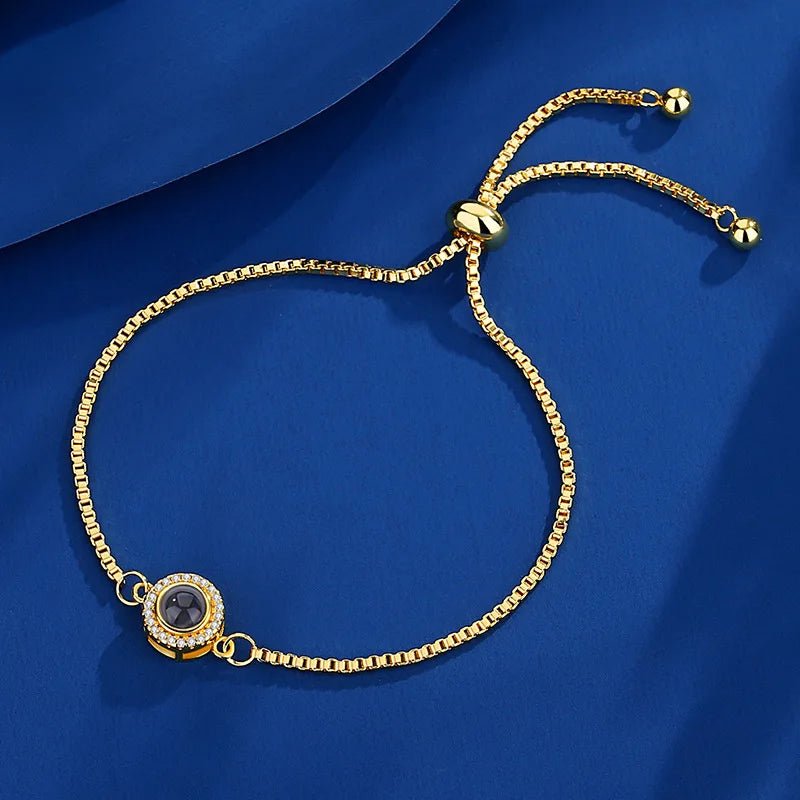 Bracelet Photo Personnalisé Homme En Acier Titane - Bijoux De Lune