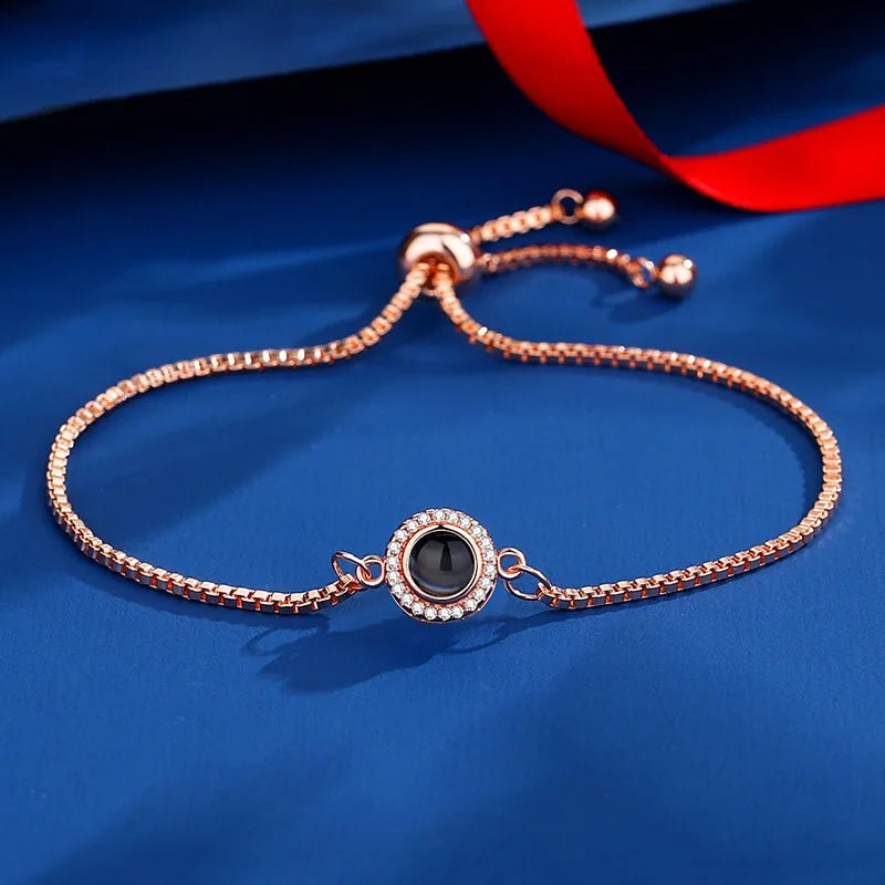 Bracelet Photo Personnalisé Homme En Acier Titane - Bijoux De Lune