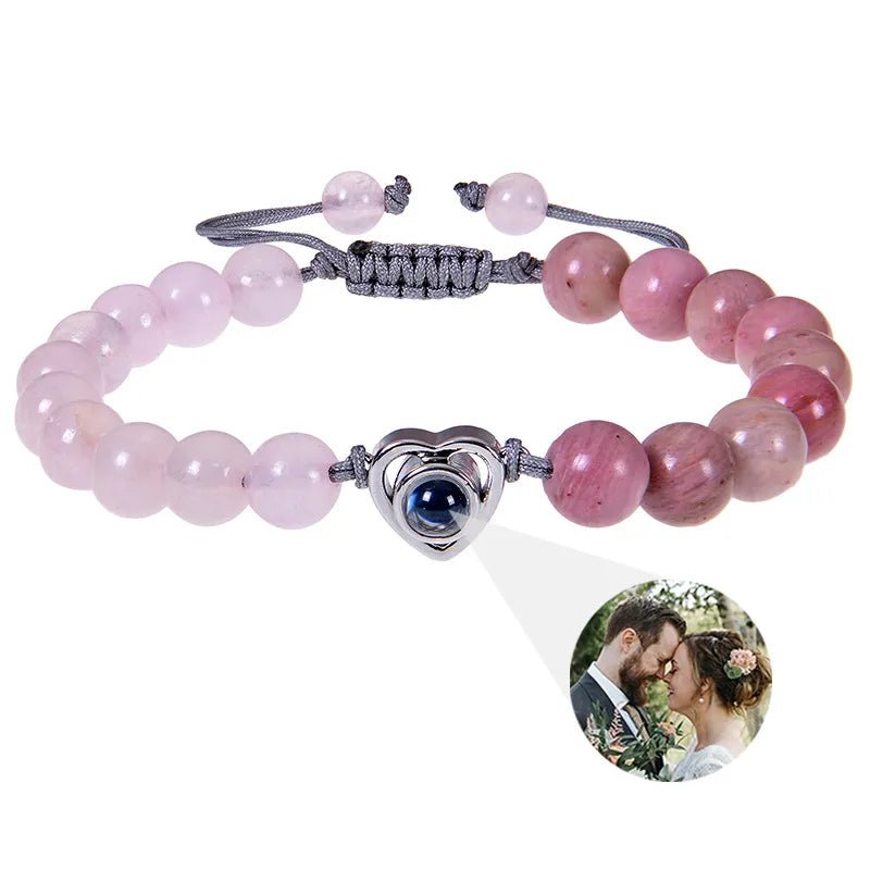 Bracelet Photo Personnalisé Homme En Perles - Bijoux De Lune