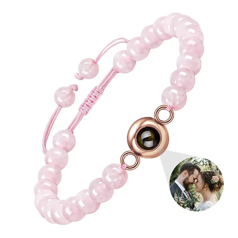 Bracelet Photo Personnalisé Homme En Perles - Bijoux De Lune
