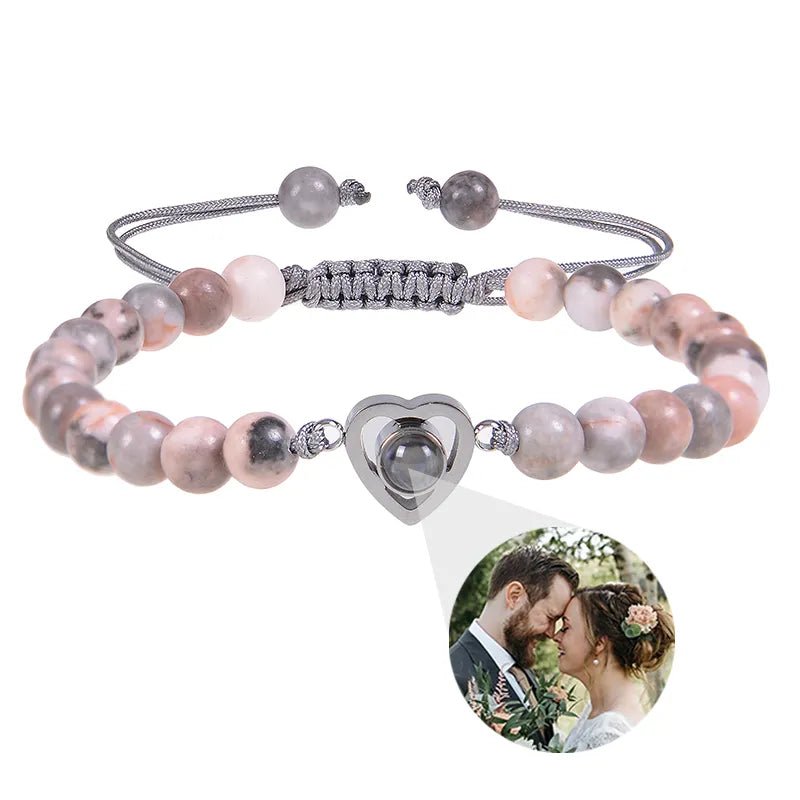 Bracelet Photo Personnalisé Homme En Perles - Bijoux De Lune