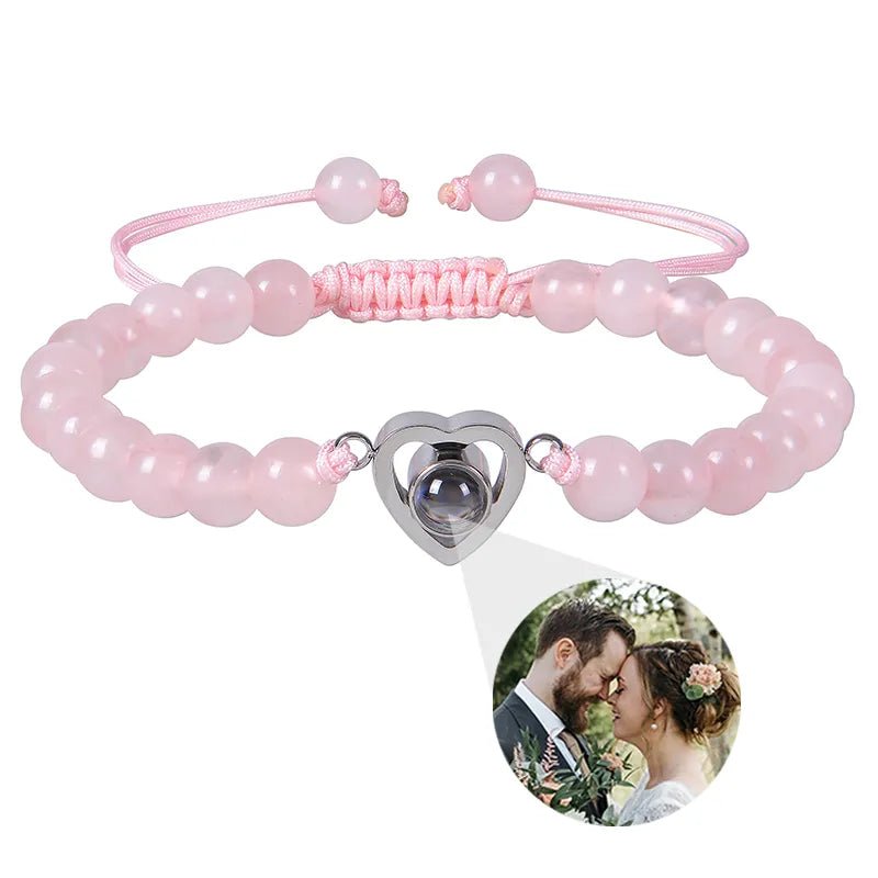 Bracelet Photo Personnalisé Homme En Perles - Bijoux De Lune