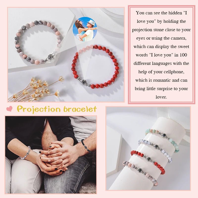 Bracelet Photo Personnalisé Homme En Perles En Oeil De Tigre - Bijoux De Lune