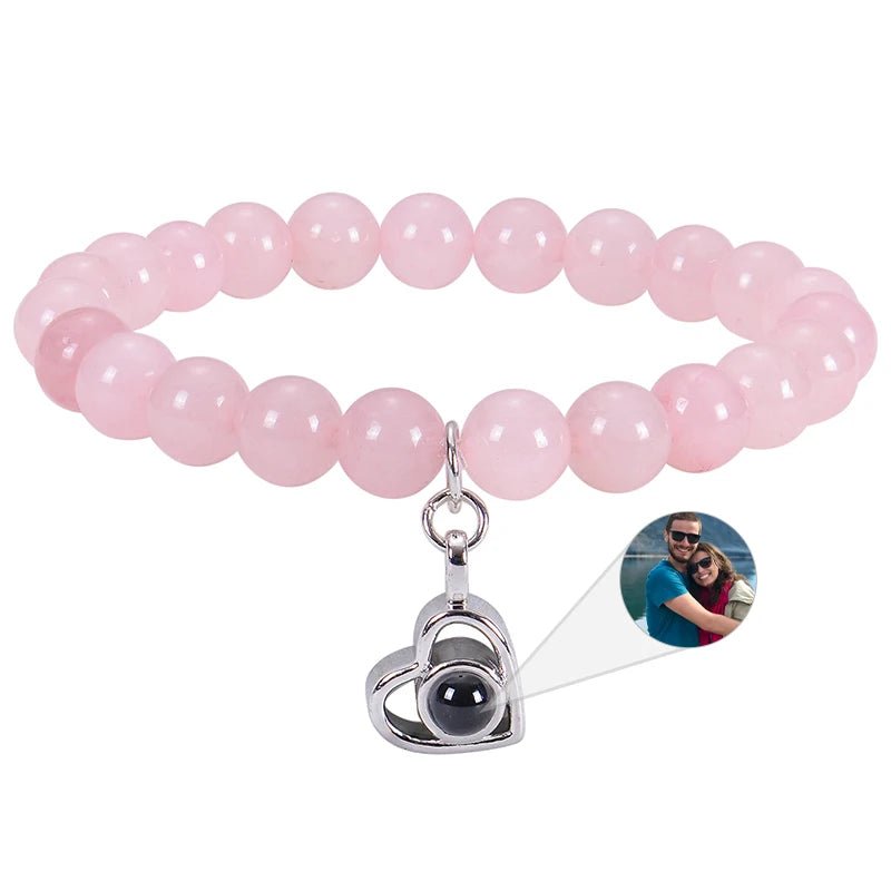 Bracelet Photo Personnalisé Homme En Perles En Oeil De Tigre - Bijoux De Lune