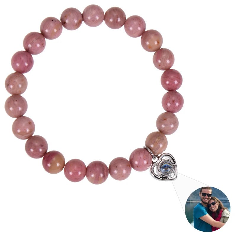 Bracelet Photo Personnalisé Homme En Perles En Oeil De Tigre - Bijoux De Lune