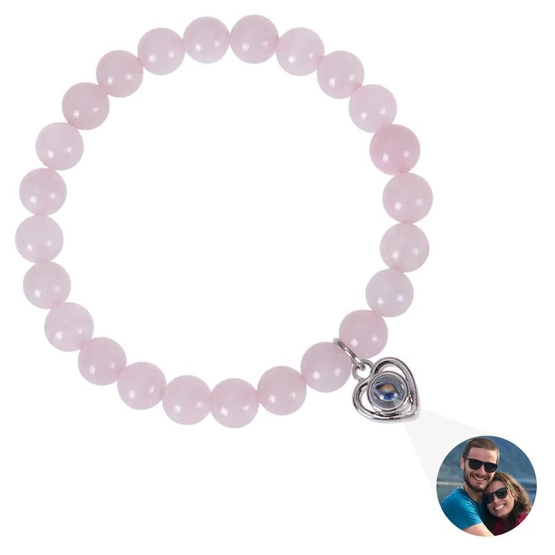 Bracelet Photo Personnalisé Homme En Perles En Oeil De Tigre - Bijoux De Lune