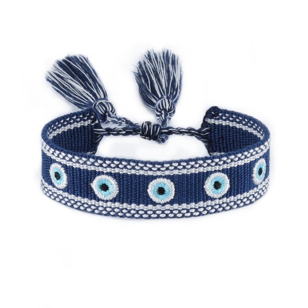 Bracelet Réglable Enveloppant Pour Femme Avec Pompons Et Lettres Brodées Pour Amies - Bijoux De Lune