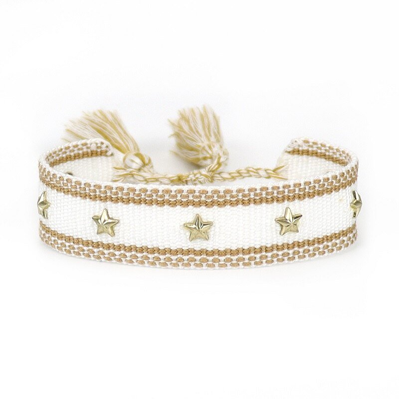 Bracelet Réglable Enveloppant Pour Femme Avec Pompons Et Lettres Brodées Pour Amies - Bijoux De Lune