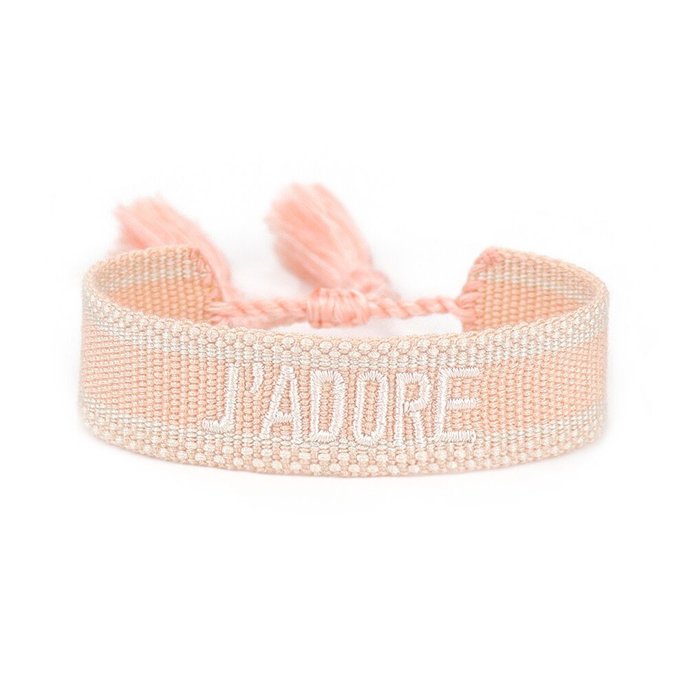 Bracelet Réglable Enveloppant Pour Femme Avec Pompons Et Lettres Brodées Pour Amies - Bijoux De Lune