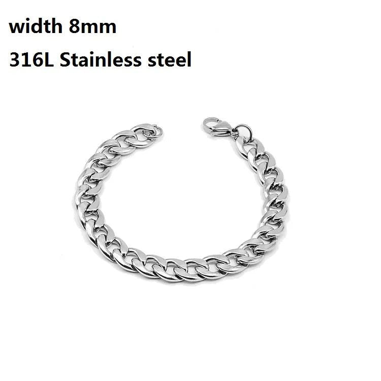 Bracelet Vintage à Chaîne Cubaine En Acier Inoxydable 316L Pour Hommes Et Femmes - Bijoux De Lune