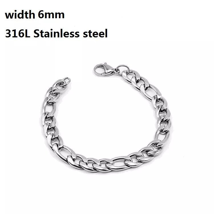 Bracelet Vintage à Chaîne Cubaine En Acier Inoxydable 316L Pour Hommes Et Femmes - Bijoux De Lune