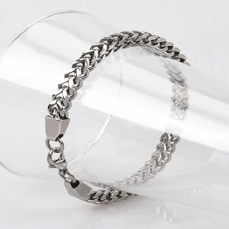 Bracelet Vintage à Chaîne Cubaine En Acier Inoxydable 316L Pour Hommes Et Femmes - Bijoux De Lune