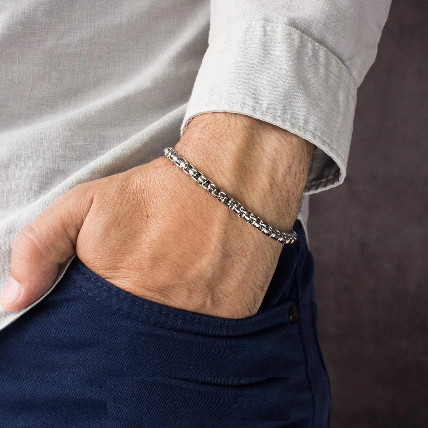 Bracelet Vintage à Chaîne Cubaine En Acier Inoxydable 316L Pour Hommes Et Femmes - Bijoux De Lune