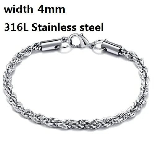 Bracelet Vintage à Chaîne Cubaine En Acier Inoxydable 316L Pour Hommes Et Femmes - Bijoux De Lune