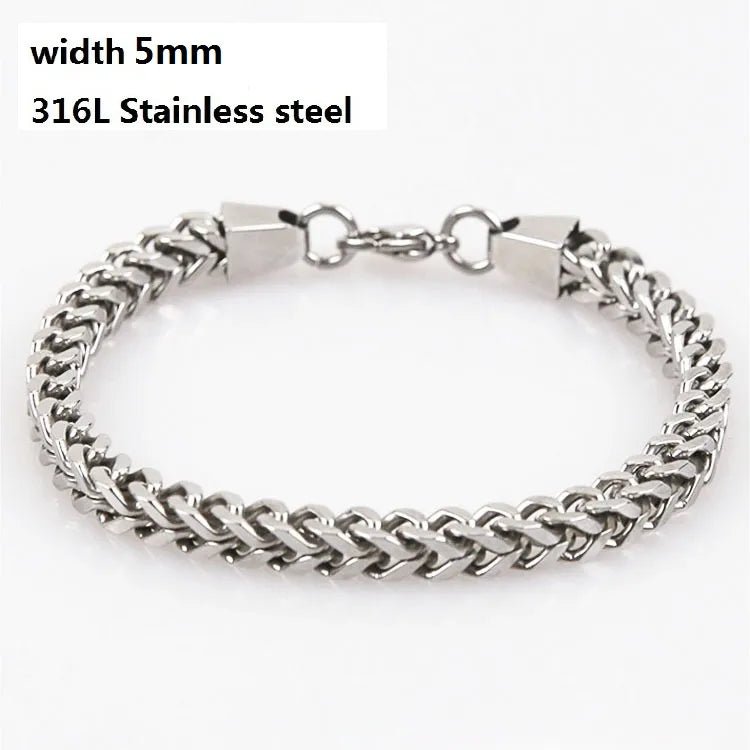 Bracelet Vintage à Chaîne Cubaine En Acier Inoxydable 316L Pour Hommes Et Femmes - Bijoux De Lune