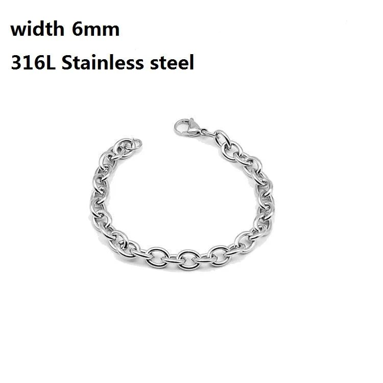 Bracelet Vintage à Chaîne Cubaine En Acier Inoxydable 316L Pour Hommes Et Femmes - Bijoux De Lune