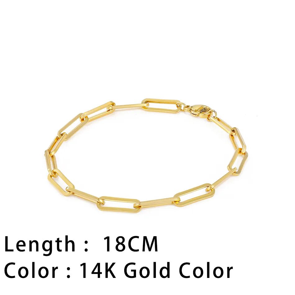 Bracelets En Acier Inoxydable Pour Femmes Chaîne Cubaine En Serpent Or, Argent, Or Rose - Bijoux De Lune