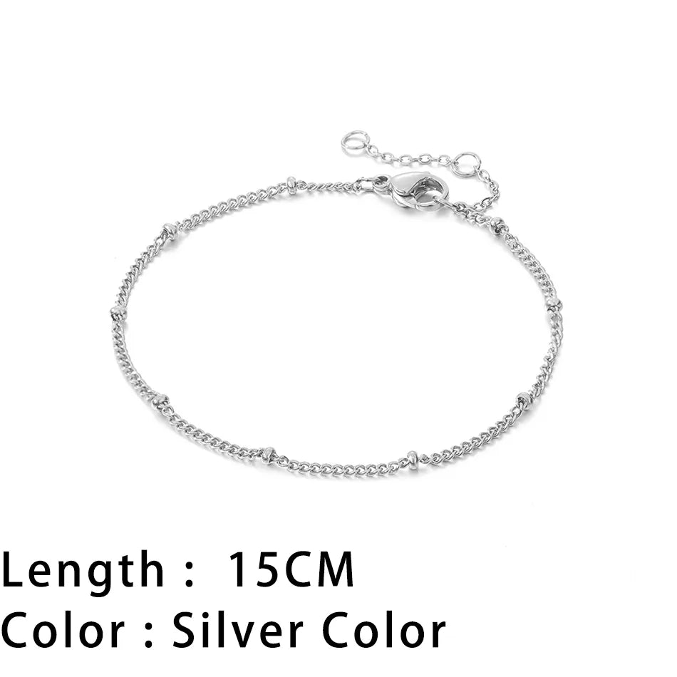 Bracelets En Acier Inoxydable Pour Femmes Chaîne Cubaine En Serpent Or, Argent, Or Rose - Bijoux De Lune
