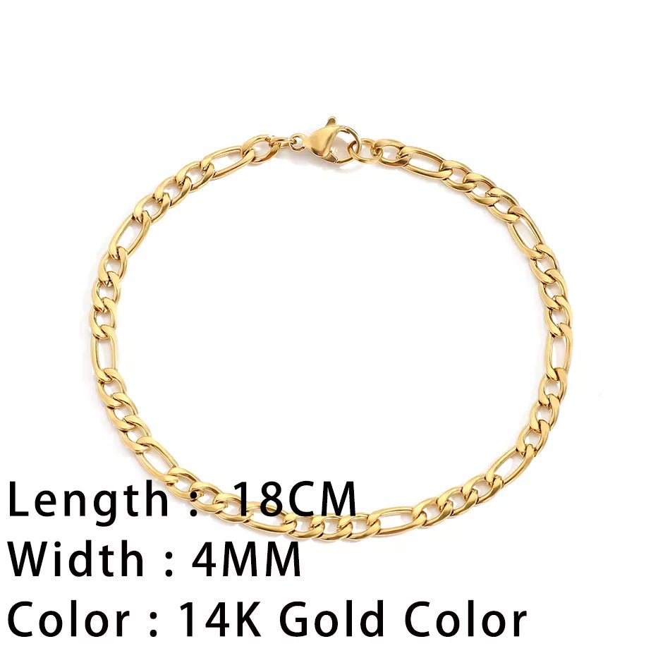 Bracelets En Acier Inoxydable Pour Femmes Chaîne Cubaine En Serpent Or, Argent, Or Rose - Bijoux De Lune