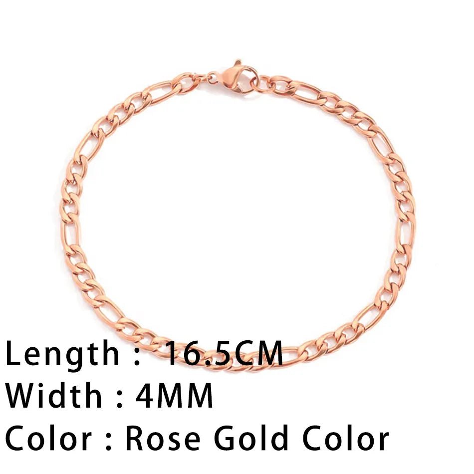 Bracelets En Acier Inoxydable Pour Femmes Chaîne Cubaine En Serpent Or, Argent, Or Rose - Bijoux De Lune