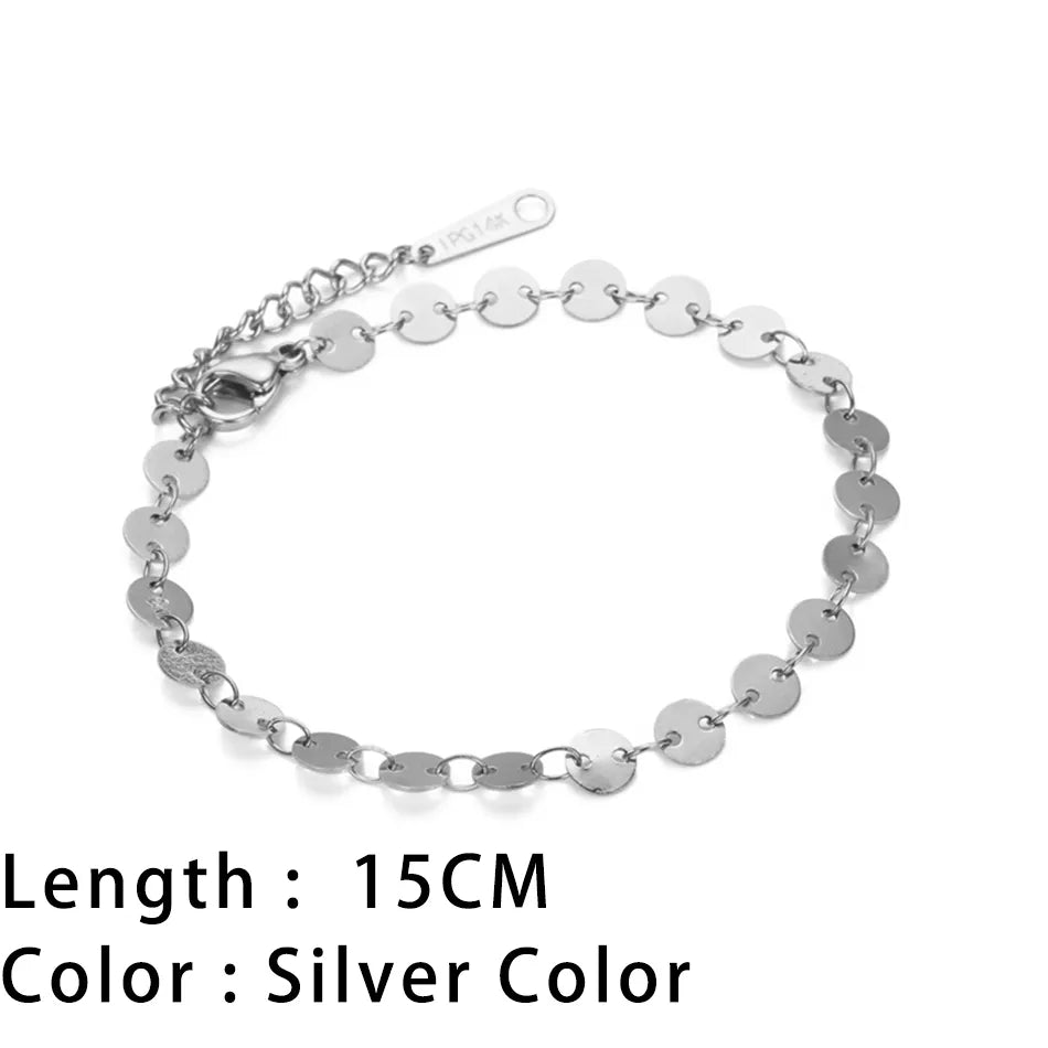 Bracelets En Acier Inoxydable Pour Femmes Chaîne Cubaine En Serpent Or, Argent, Or Rose - Bijoux De Lune