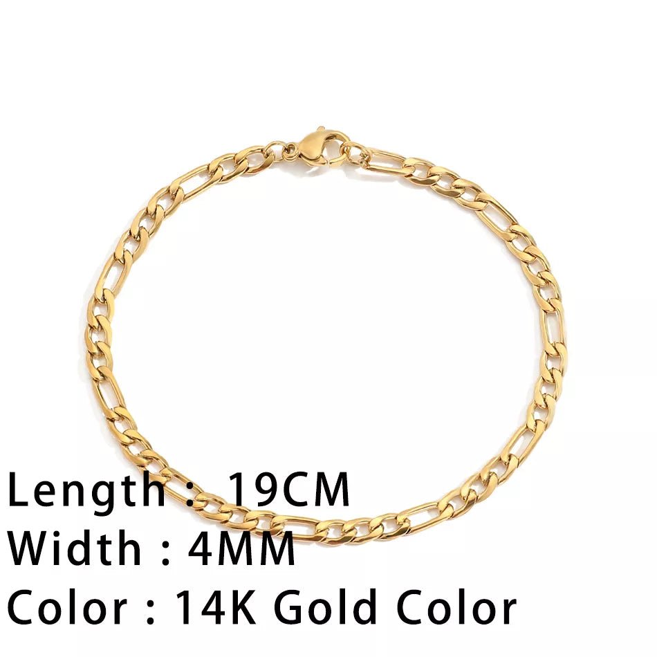 Bracelets En Acier Inoxydable Pour Femmes Chaîne Cubaine En Serpent Or, Argent, Or Rose - Bijoux De Lune