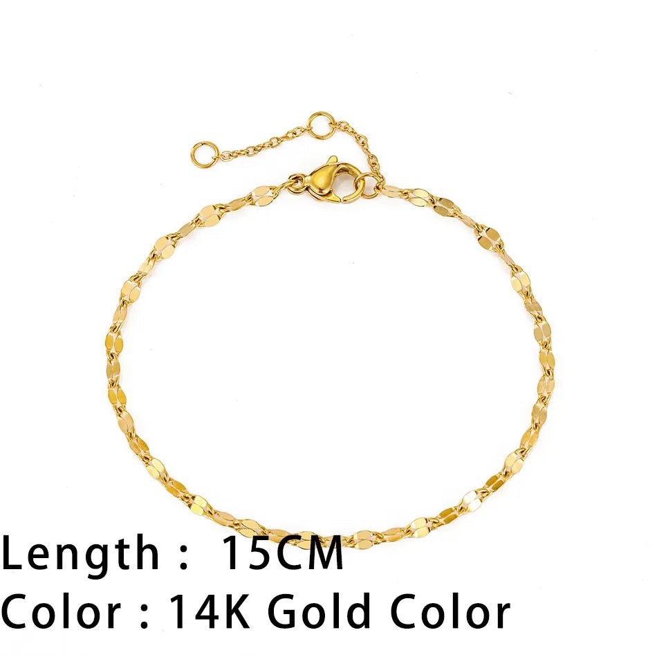Bracelets En Acier Inoxydable Pour Femmes Chaîne Cubaine En Serpent Or, Argent, Or Rose - Bijoux De Lune