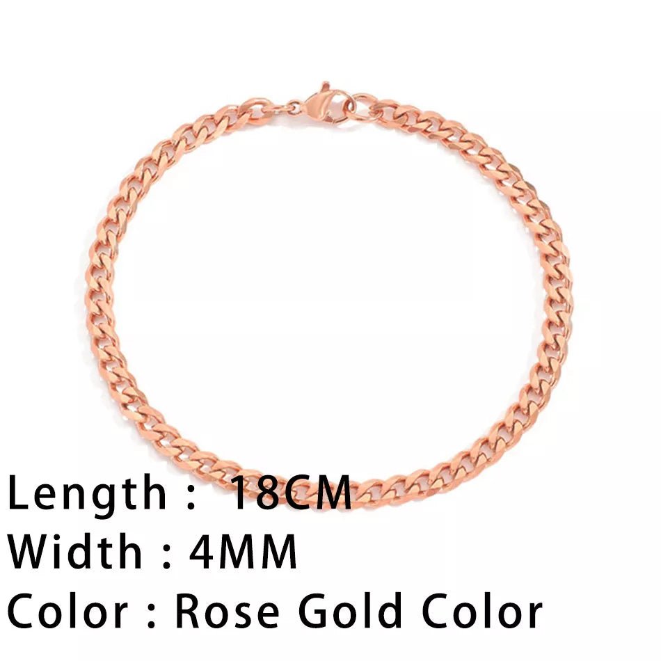 Bracelets En Acier Inoxydable Pour Femmes Chaîne Cubaine En Serpent Or, Argent, Or Rose - Bijoux De Lune
