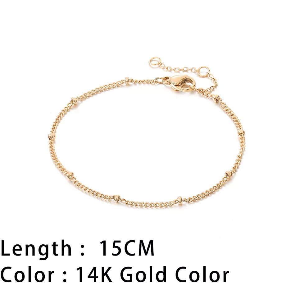 Bracelets En Acier Inoxydable Pour Femmes Chaîne Cubaine En Serpent Or, Argent, Or Rose - Bijoux De Lune