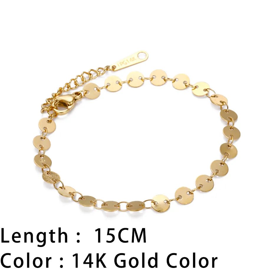 Bracelets En Acier Inoxydable Pour Femmes Chaîne Cubaine En Serpent Or, Argent, Or Rose - Bijoux De Lune
