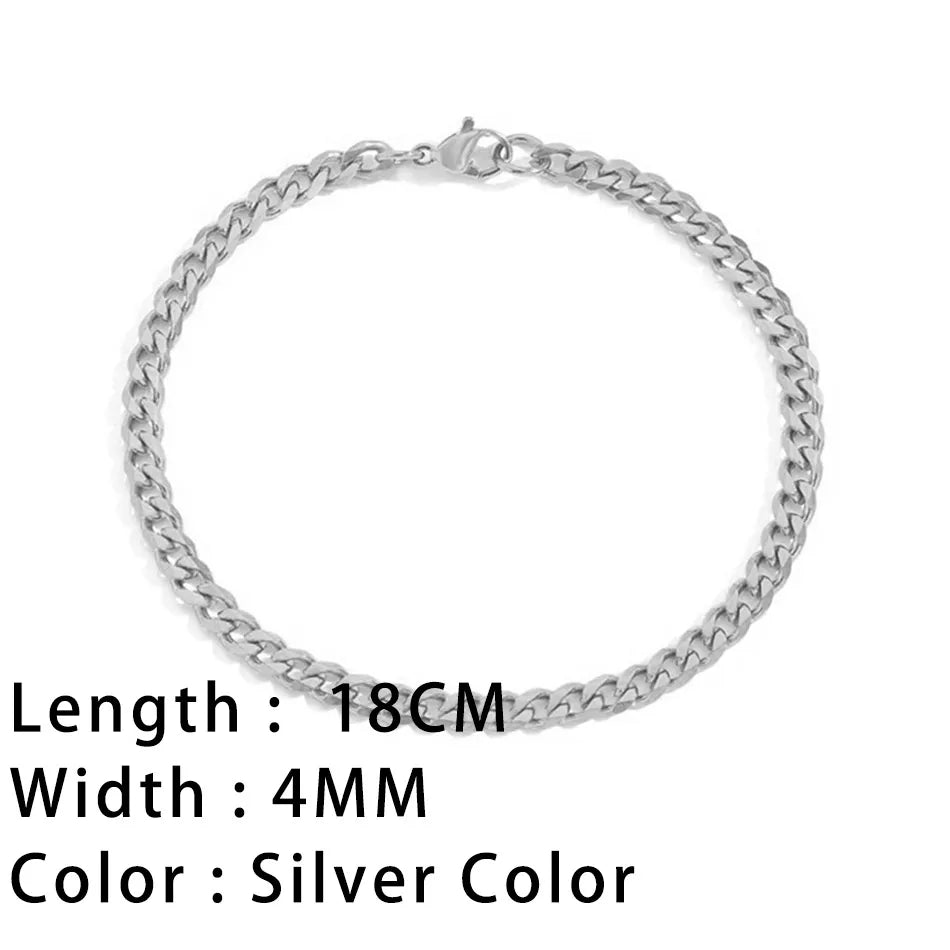 Bracelets En Acier Inoxydable Pour Femmes Chaîne Cubaine En Serpent Or, Argent, Or Rose - Bijoux De Lune