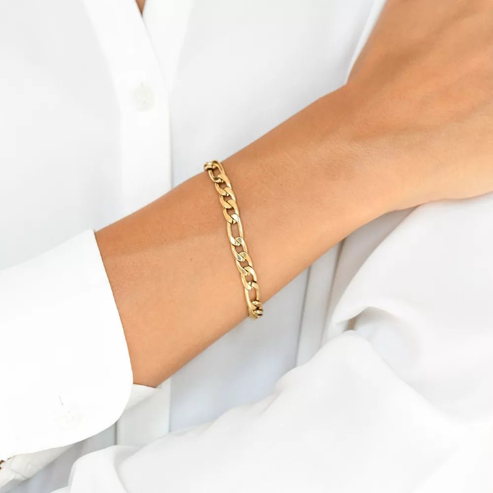 Bracelets En Acier Inoxydable Pour Femmes Chaîne Cubaine En Serpent Or, Argent, Or Rose - Bijoux De Lune