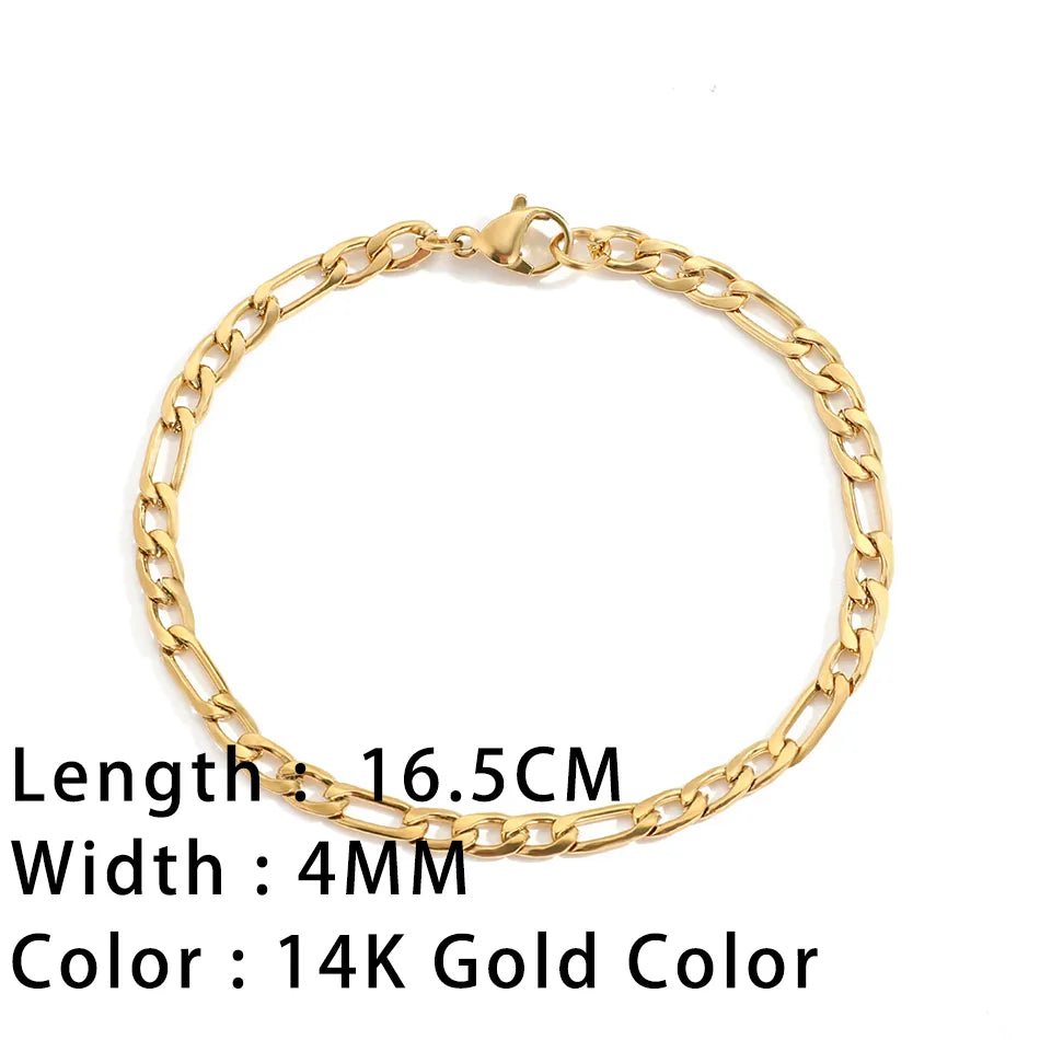 Bracelets En Acier Inoxydable Pour Femmes Chaîne Cubaine En Serpent Or, Argent, Or Rose - Bijoux De Lune