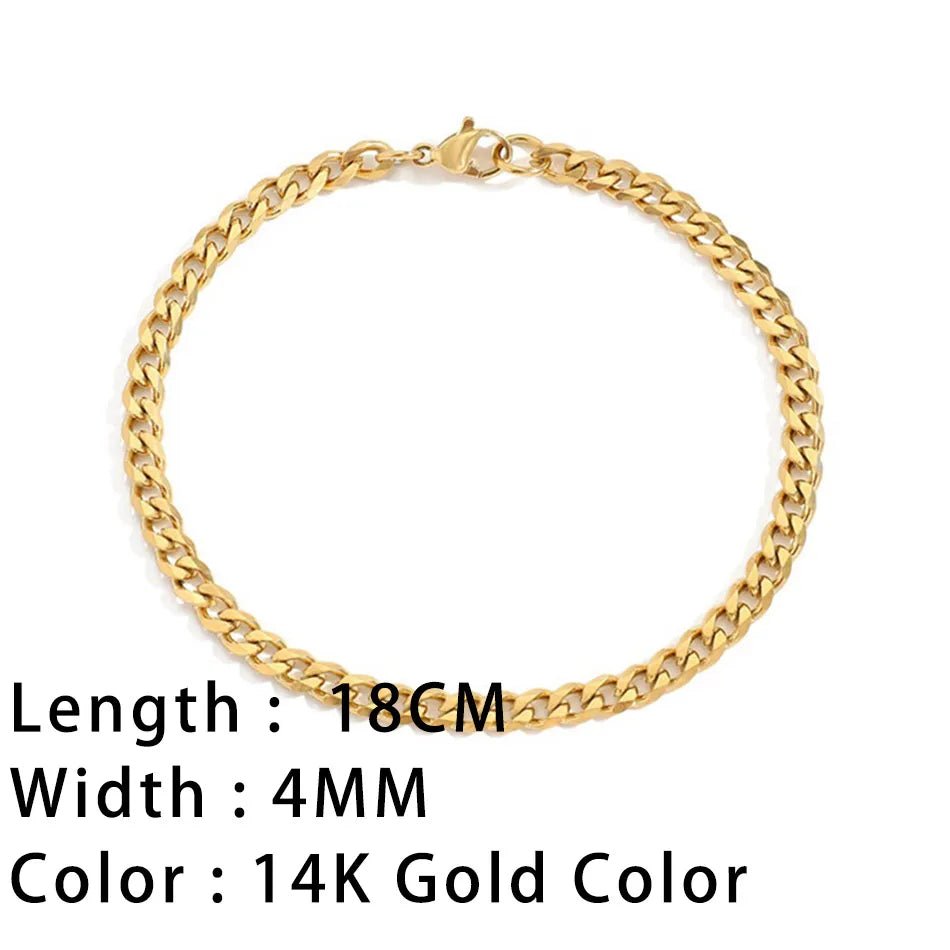 Bracelets En Acier Inoxydable Pour Femmes Chaîne Cubaine En Serpent Or, Argent, Or Rose - Bijoux De Lune