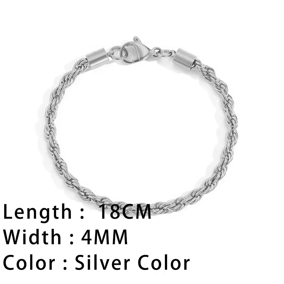 Bracelets En Acier Inoxydable Pour Femmes Chaîne Cubaine En Serpent Or, Argent, Or Rose - Bijoux De Lune