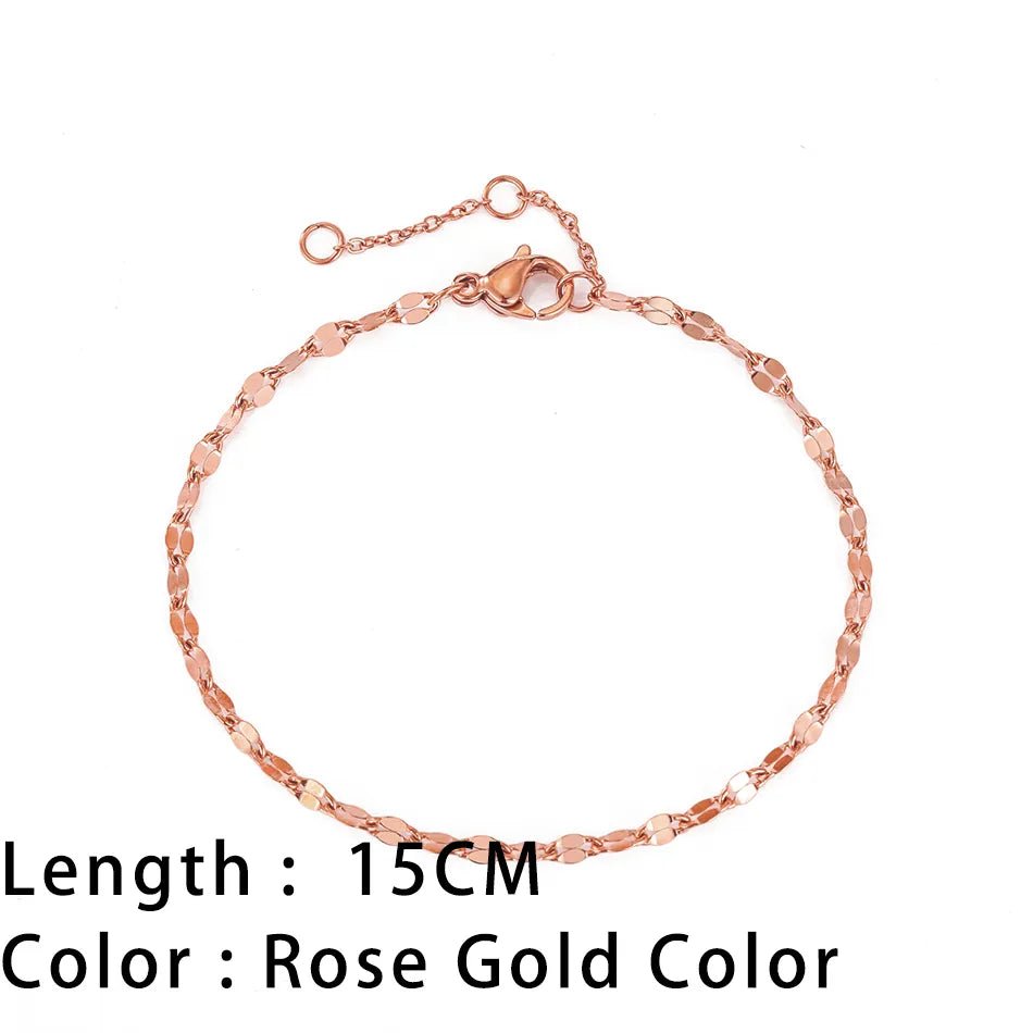 Bracelets En Acier Inoxydable Pour Femmes Chaîne Cubaine En Serpent Or, Argent, Or Rose - Bijoux De Lune