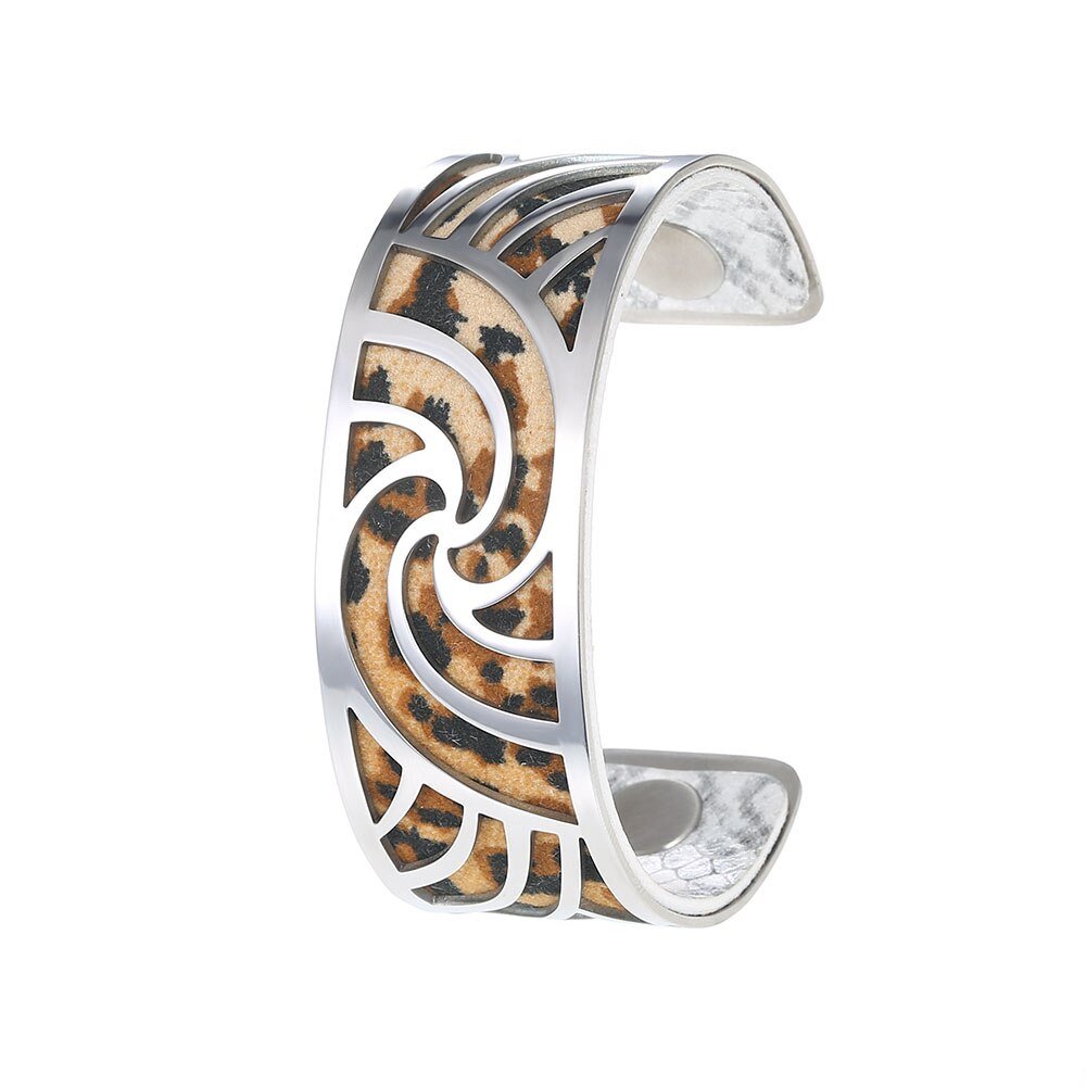 Bracelets Manchettes Femme à Motif Géométrique Abstrait Multicolore Personnalisable - Bijoux De Lune