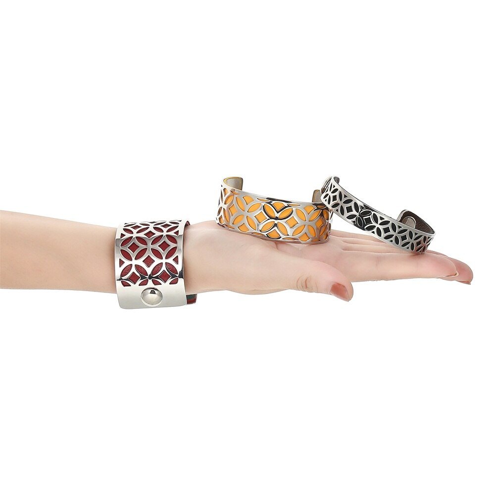 Bracelets Manchettes Femme à Motif Géométrique Abstrait Multicolore Personnalisable - Bijoux De Lune