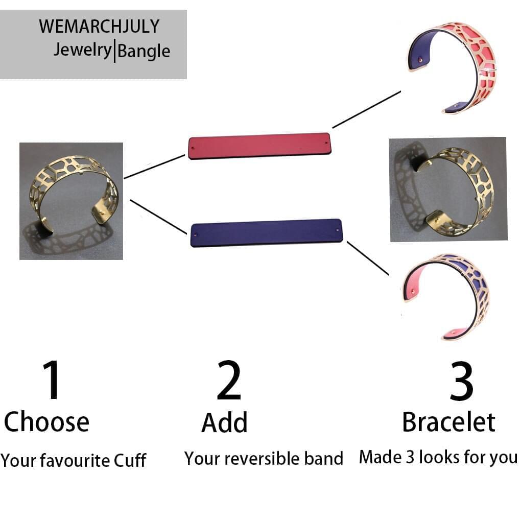 Bracelets Manchettes Femme À Motif Pyramidal Multicolore Personnalisable - Bijoux De Lune