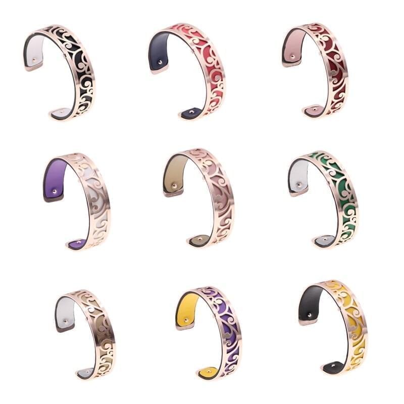 Bracelets Manchettes Femme Style à Motif Floral Multicolore Personnalisable 14mm - Bijoux De Lune
