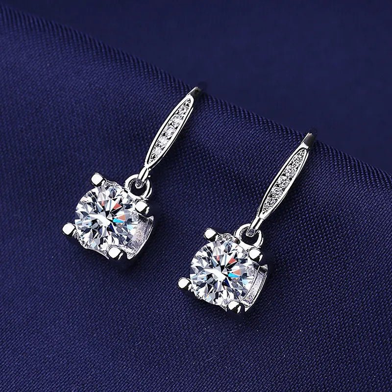 Creole Argent Boucles D'oreilles En Avec Petits Cristaux de Zircon Avec Motifs De Fleurs - Bijoux De Lune