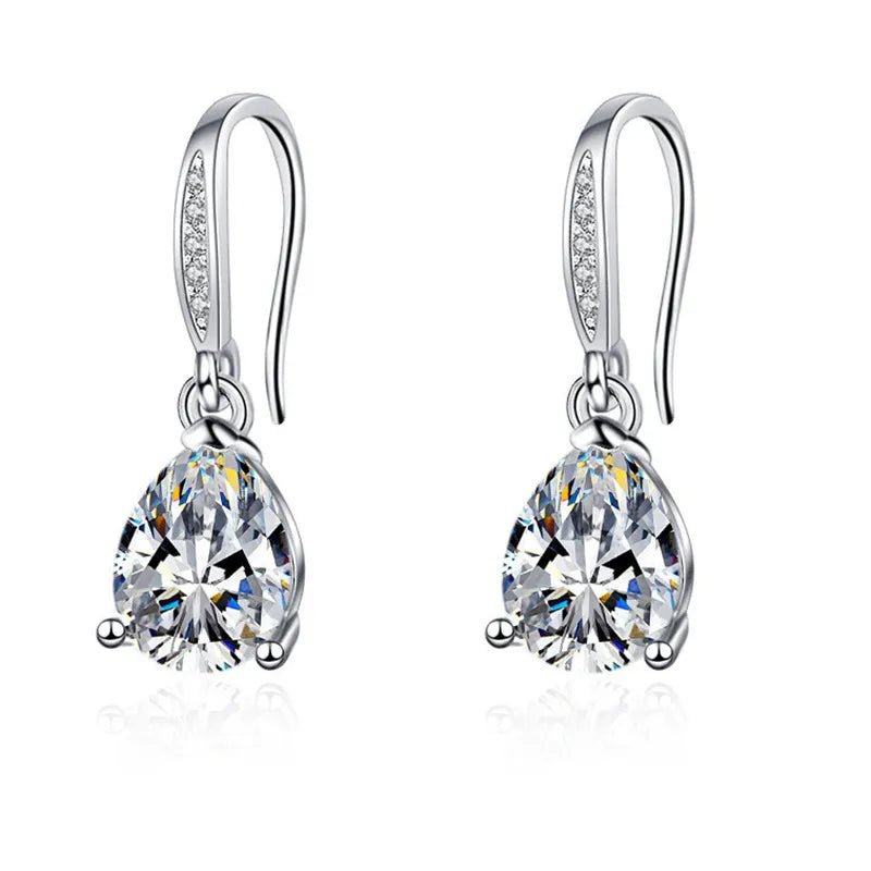 Creole Argent Boucles D'oreilles En Avec Petits Cristaux de Zircon Avec Motifs De Fleurs - Bijoux De Lune