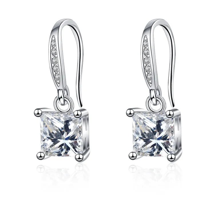 Creole Argent Boucles D'oreilles En Avec Petits Cristaux de Zircon Avec Motifs De Fleurs - Bijoux De Lune