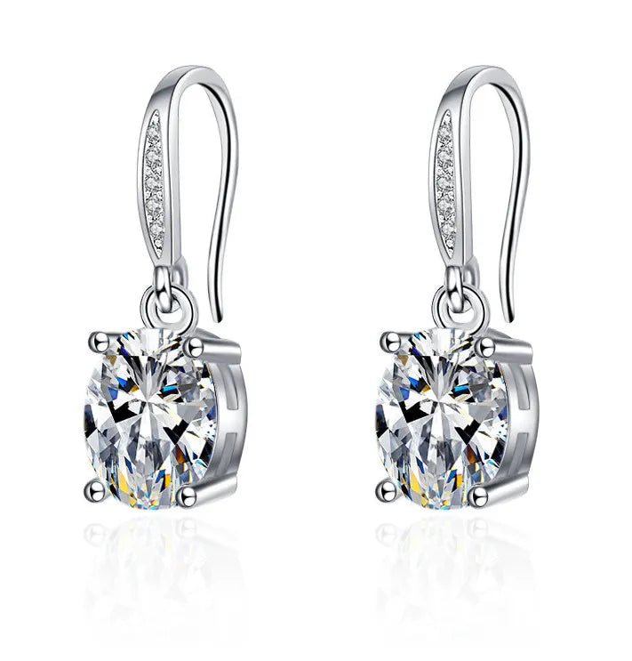 Creole Argent Boucles D'oreilles En Avec Petits Cristaux de Zircon Avec Motifs De Fleurs - Bijoux De Lune