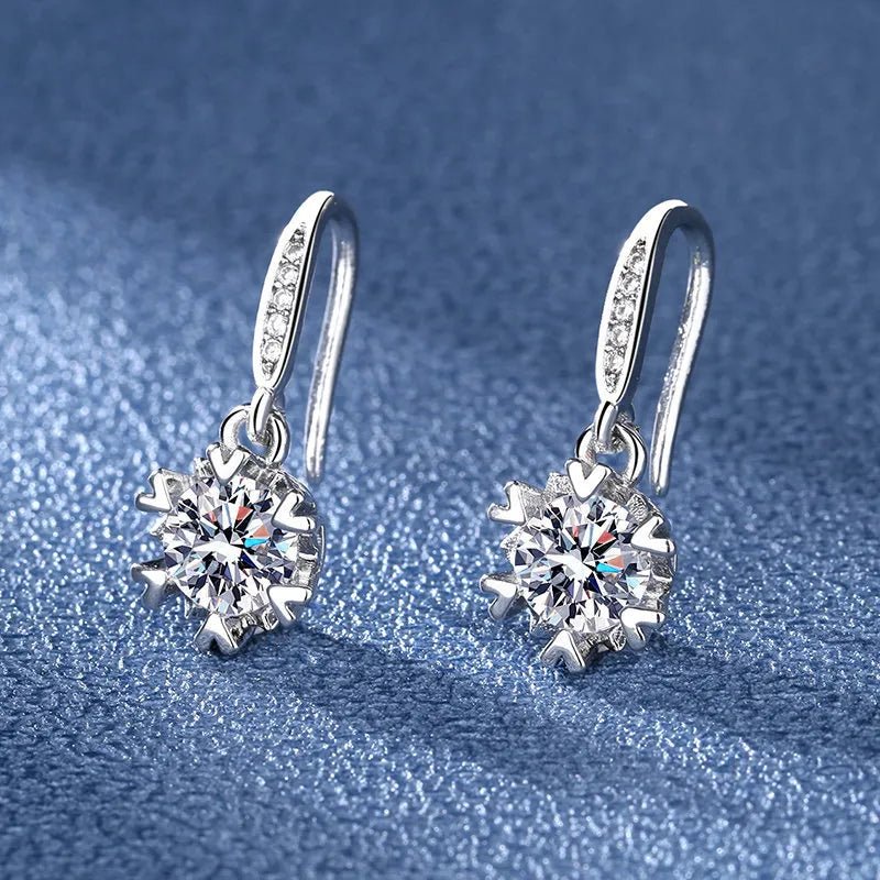 Creole Argent Boucles D'oreilles En Avec Petits Cristaux de Zircon Avec Motifs De Fleurs - Bijoux De Lune