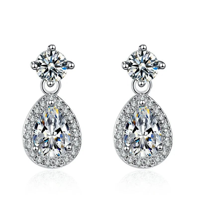 Creole Argent Boucles D'oreilles En Avec Petits Cristaux de Zircon Avec Motifs De Fleurs - Bijoux De Lune