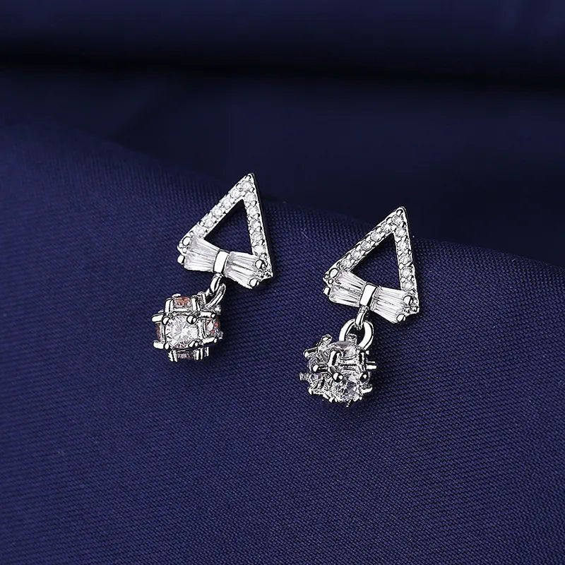 Creole Argent Boucles D'oreilles En Avec Petits Cristaux de Zircon Avec Motifs De Fleurs - Bijoux De Lune