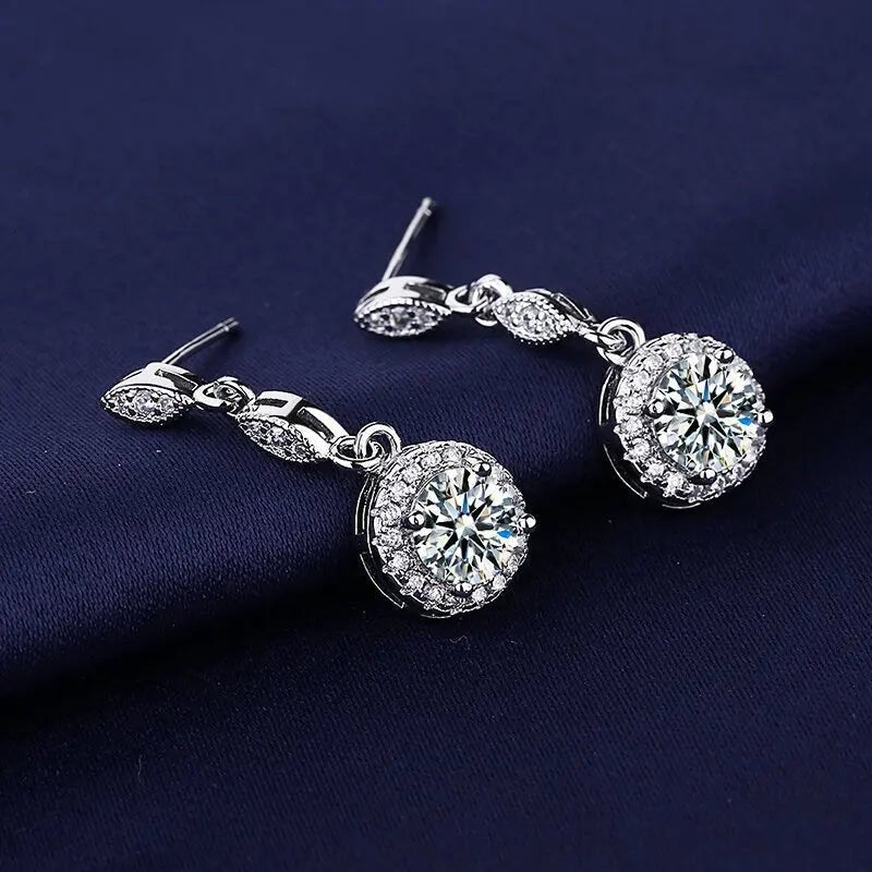 Creole Argent Boucles D'oreilles En Avec Petits Cristaux de Zircon Avec Motifs De Fleurs - Bijoux De Lune