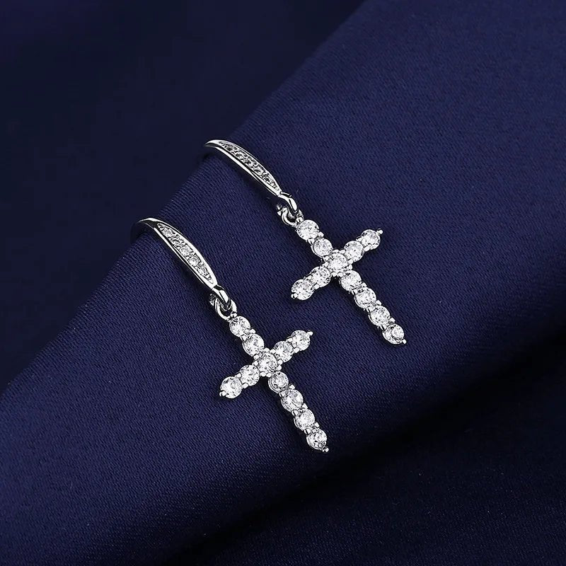 Creole Argent Boucles D'oreilles En Avec Petits Cristaux de Zircon Avec Motifs De Fleurs - Bijoux De Lune